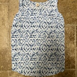Faded Glory Blue Geometric Tank Top